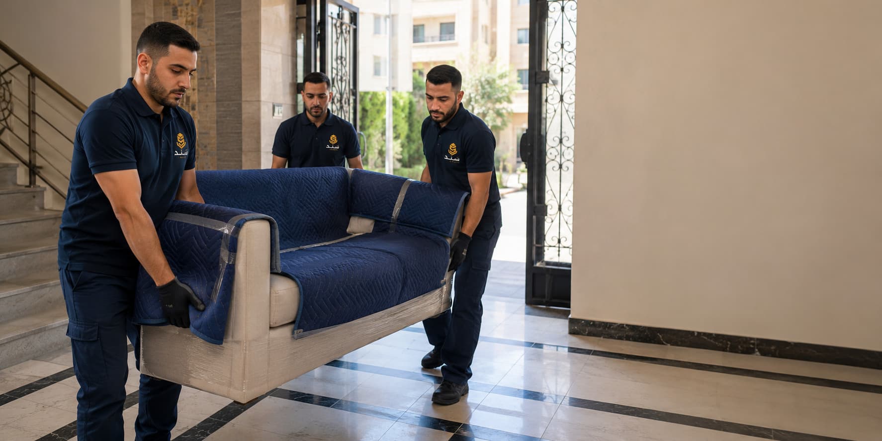 فريق سَنَد أثناء تنفيذ عملية نقل عفش منظمة
